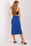 Versatile Midi Skirt with Ribbed Texture and Side Slit