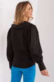 Elegant Women's Shirt with Decorative Brooches and Collar