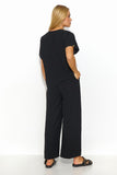 Elegant Women's Airy Blouse and Wide-Leg Pants Set