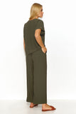 Elegant Women's Airy Blouse and Wide-Leg Pants Set