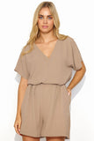 Timeless Women's Casual Set with Heart Neckline & Pockets