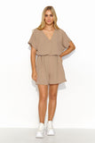 Timeless Women's Casual Set with Heart Neckline & Pockets