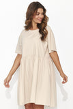 Charming Mini Dress with Elegant Gold Bling Detail