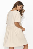 Charming Mini Dress with Elegant Gold Bling Detail