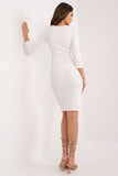 Ribbed Fabric Everyday Pencil Dress for Work & Casual Wear