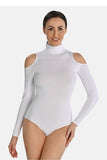 Stylish Cutout Bodysuit with Long Sleeves and Turtleneck