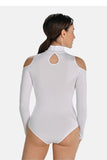 Stylish Cutout Bodysuit with Long Sleeves and Turtleneck