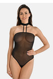 Seductive Strapless Choker Bodysuit for Confident Allure