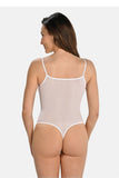 Elegant White Mesh Bodysuit for Chic Comfort