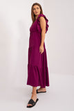 Sleeveless Loose Cut Long Summer Dress with Square Neckline