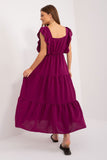 Sleeveless Loose Cut Long Summer Dress with Square Neckline