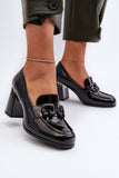 Elegant Women's Eco Leather Half Shoes with Decorative Strap