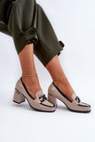 Elegant Eco-Leather Women's Heeled Half Shoes with Strap