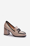 Elegant Eco-Leather Women's Heeled Half Shoes with Strap