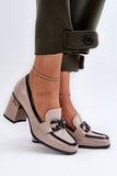 Elegant Eco-Leather Women's Heeled Half Shoes with Strap