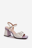 Elegant Eco Leather Sandals with Unique Front Ornament