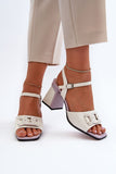 Elegant Eco Leather Sandals with Unique Front Ornament
