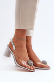 Elegant Stiletto Sandals with Buckle and Leather Insole
