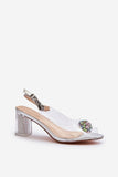 Elegant Stiletto Sandals with Buckle and Leather Insole