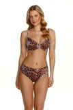 Leopard Print Swim Bra with Soft Cups and Underwire Support