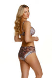 Leopard Print Swim Bra with Soft Cups and Underwire Support