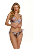 Leopard Print Push-Up Strapless Swimsuit Bra for Women