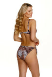 Leopard Print Push-Up Strapless Swimsuit Bra for Women