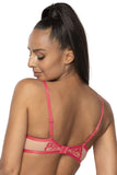 Elegant Lace-Trimmed Beige Push-Up Bra with Cotton Lining
