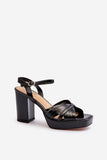 Elegant Shiny Women's Sandals with Adjustable Buckle