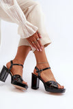 Elegant Shiny Women's Sandals with Adjustable Buckle