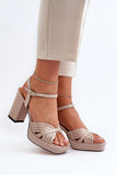 Elegant Shiny Women's Sandals with Adjustable Strap