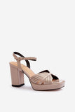 Elegant Shiny Women's Sandals with Adjustable Strap