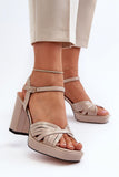 Elegant Shiny Women's Sandals with Adjustable Strap