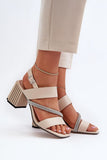 Elegant Eco Leather Women's Sandals with Sparkling Straps