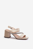 Elegant Eco Leather Women's Sandals with Sparkling Straps