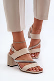 Elegant Eco Leather Women's Sandals with Sparkling Straps