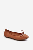 Chic Eco Leather Ballerinas with Bow Detail for Women
