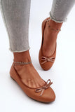 Chic Eco Leather Ballerinas with Bow Detail for Women