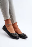 Eco Leather Women's Ballerinas with Charming Front Detail