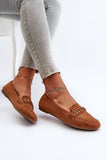 Chic Eco-Suede Moccasins with Shiny Accents for Women