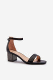 Elegant Eco-Leather Women's Sandals with Ornamented Heel