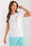Charming Butterfly Detail Casual Blouse with Zircon Accents