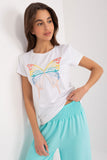 Charming Butterfly Detail Casual Blouse with Zircon Accents