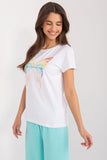 Charming Butterfly Detail Casual Blouse with Zircon Accents