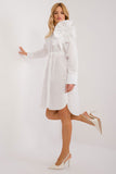Elegant Asymmetrical Everyday Dress with Flower Brooch