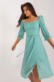Elegant Summer Midi Dress with Frill Sleeves and Embroidery