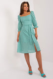 Elegant Summer Midi Dress with Frill Sleeves and Embroidery