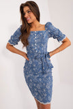 Elegant Summer Pencil Dress with Ruffle Sleeves & Embroidery