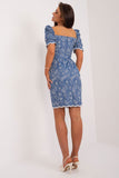 Elegant Summer Pencil Dress with Ruffle Sleeves & Embroidery
