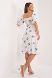 Floral Midi Summer Dress with Ruffle Sleeves and Belt